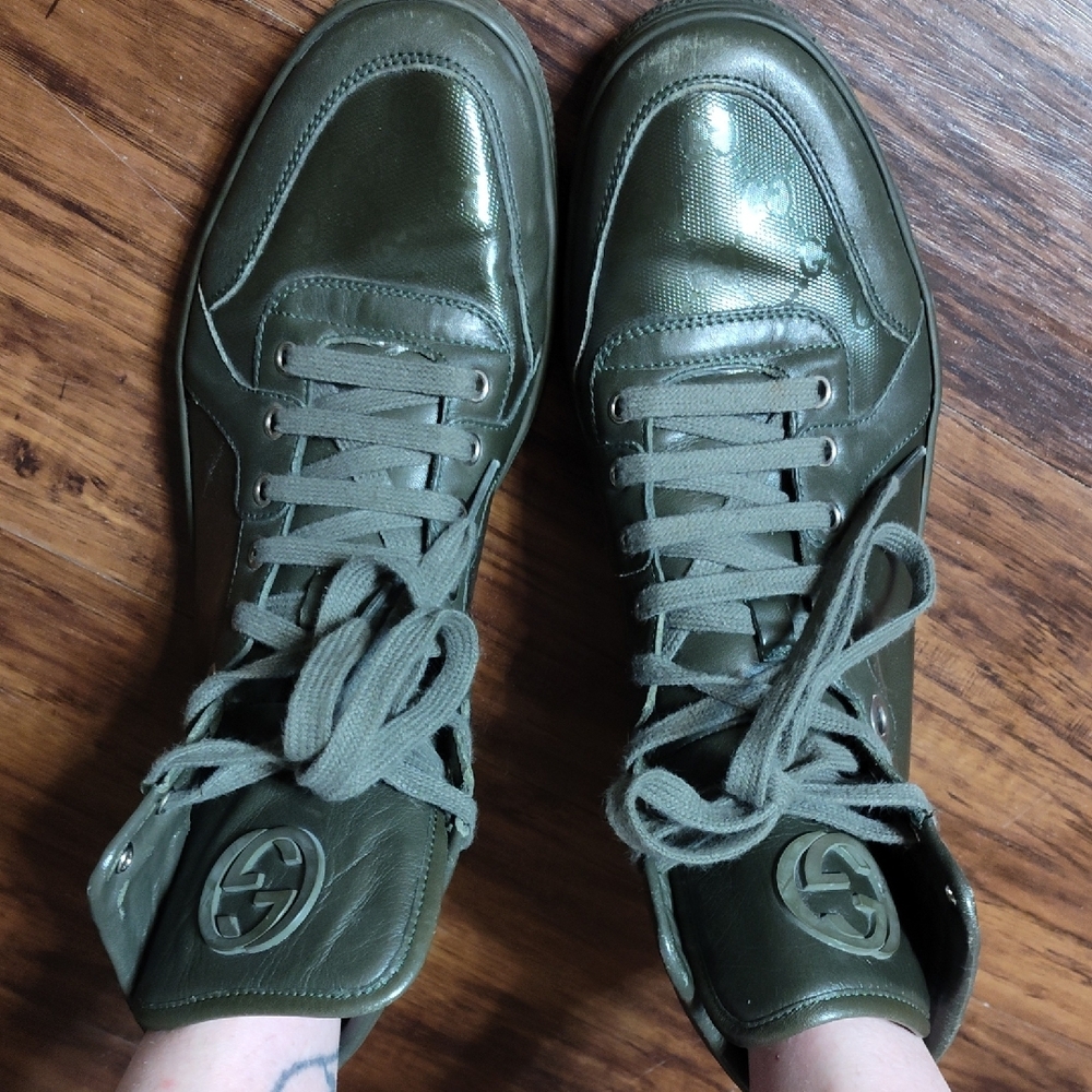 Gucci Men's Green High-Top Sneakers